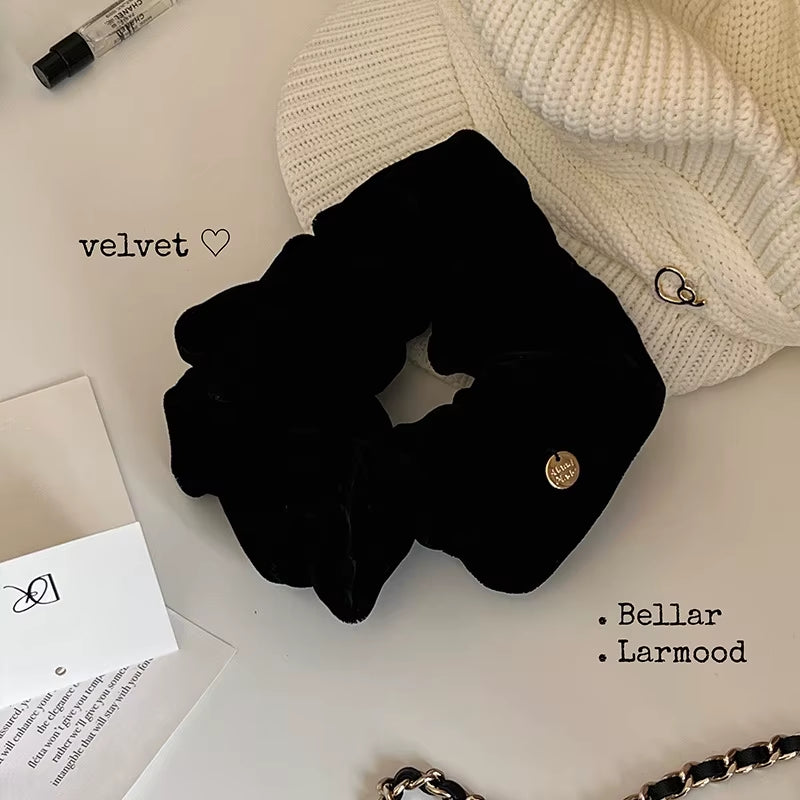 Scrunchies for Hair Black Velvet Red Hairties Girls for Daliy Ponyhair Hairstyle Hair Accessories Headwear Women Gifts