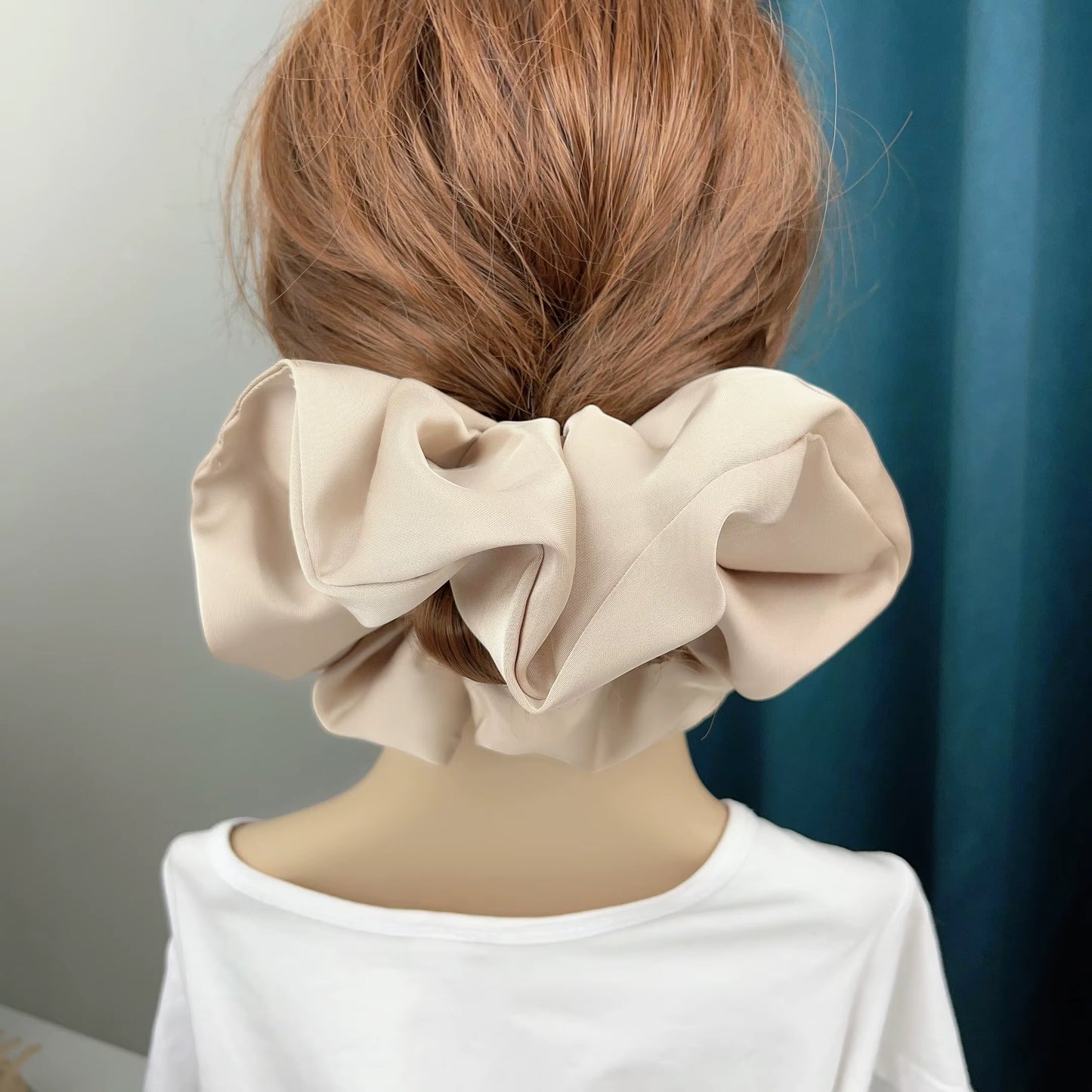 Oversize Satin Scrunchies Elastic Hair Ties Women Girls Big Silk Hair Bands Ponytail Holder Hair Rubber Bands Hair Accessories