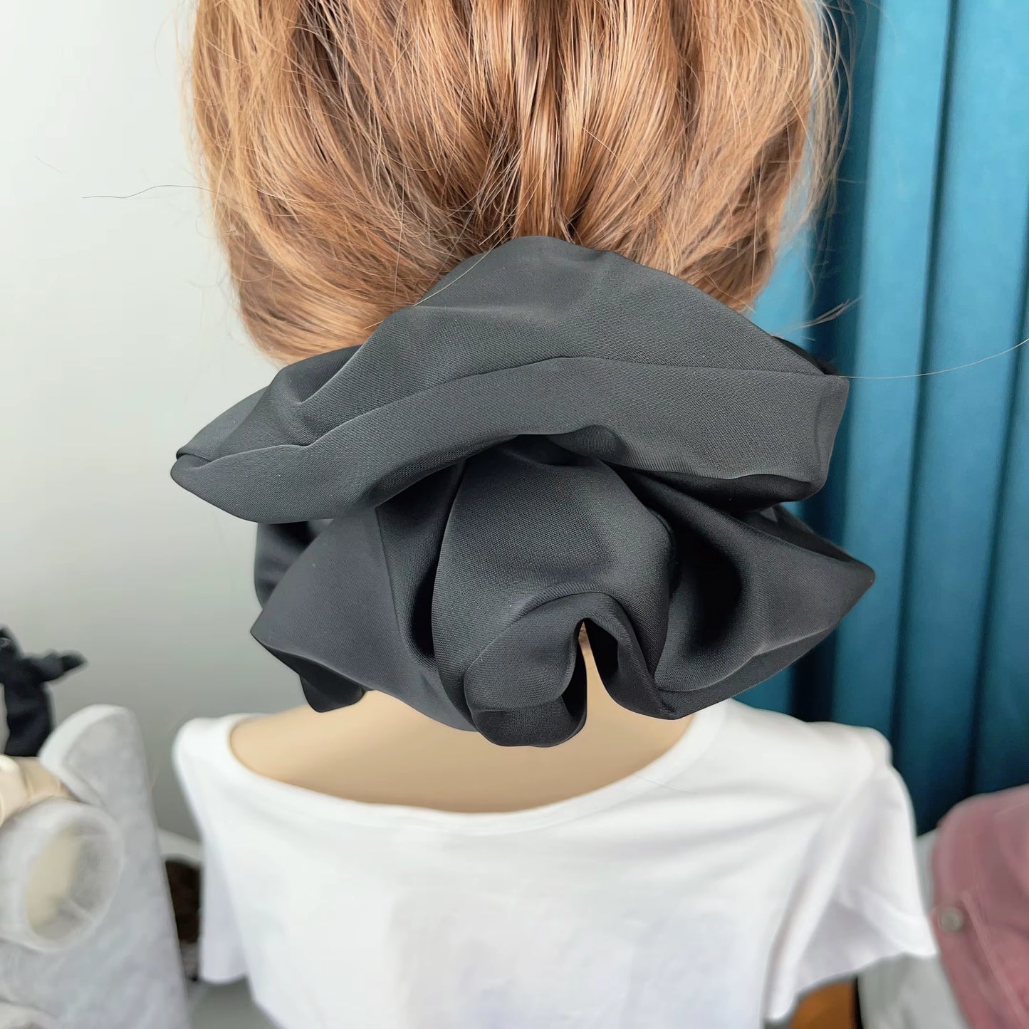Oversize Satin Scrunchies Elastic Hair Ties Women Girls Big Silk Hair Bands Ponytail Holder Hair Rubber Bands Hair Accessories