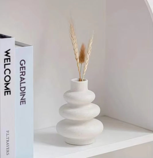 Plain Firing Simple Vase Frosted Granule Flower Arranger Ceramic Living Room Ornaments Desktop Decoration