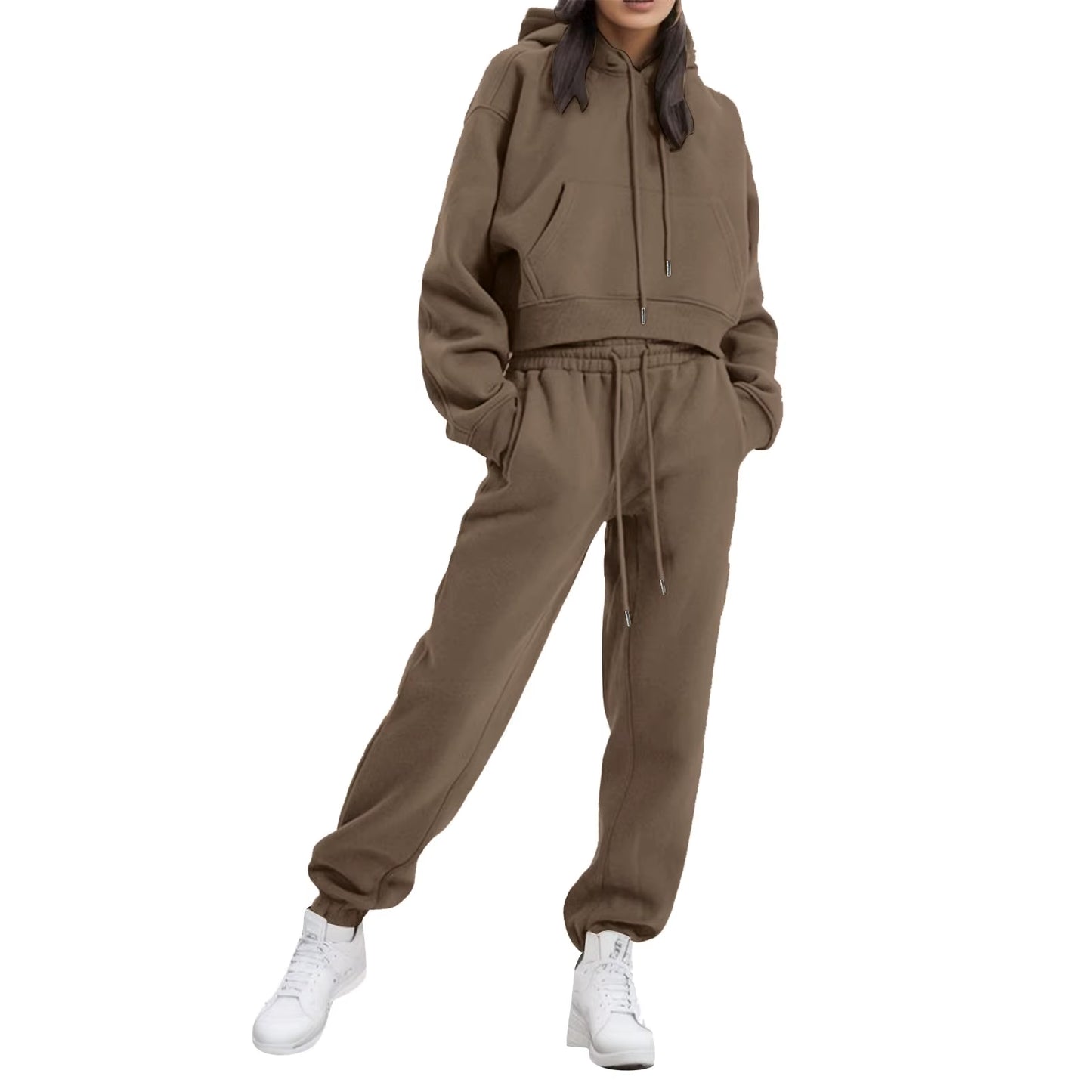 Full Woman Tracksuit Women Autumn and Winter Hooded Long Sleeved Top Sweatshirt Suit Two Piece Set Tuta Completa Donna