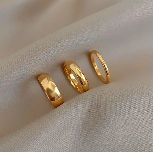 Tarnish Free 2Mm 4Mm 6Mm Stainless Steel 18K Gold Plated Silver Color Knuckle Ring for Lady Minimalist Rings for Women