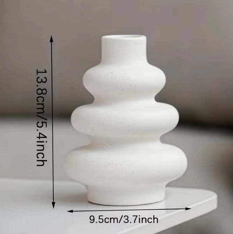 Plain Firing Simple Vase Frosted Granule Flower Arranger Ceramic Living Room Ornaments Desktop Decoration