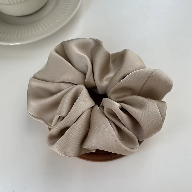 Oversize Satin Scrunchies Elastic Hair Ties Women Girls Big Silk Hair Bands Ponytail Holder Hair Rubber Bands Hair Accessories
