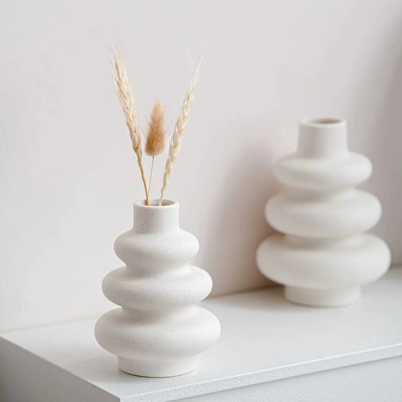 Plain Firing Simple Vase Frosted Granule Flower Arranger Ceramic Living Room Ornaments Desktop Decoration