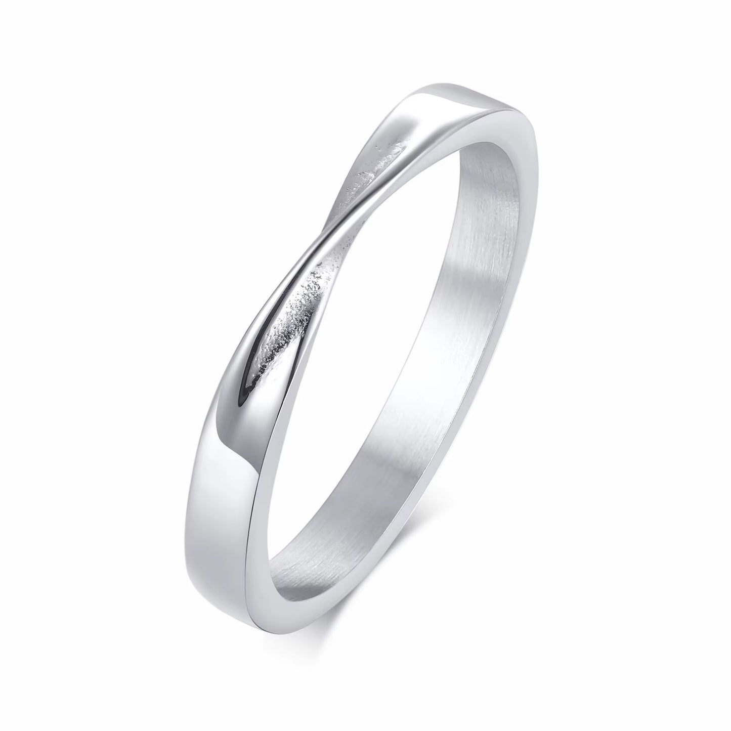 Thin 3Mm Womem'S Mobius Ring Charm Stainless Steel Twist Mobius Wedding Ring Infinite Love Gitfs