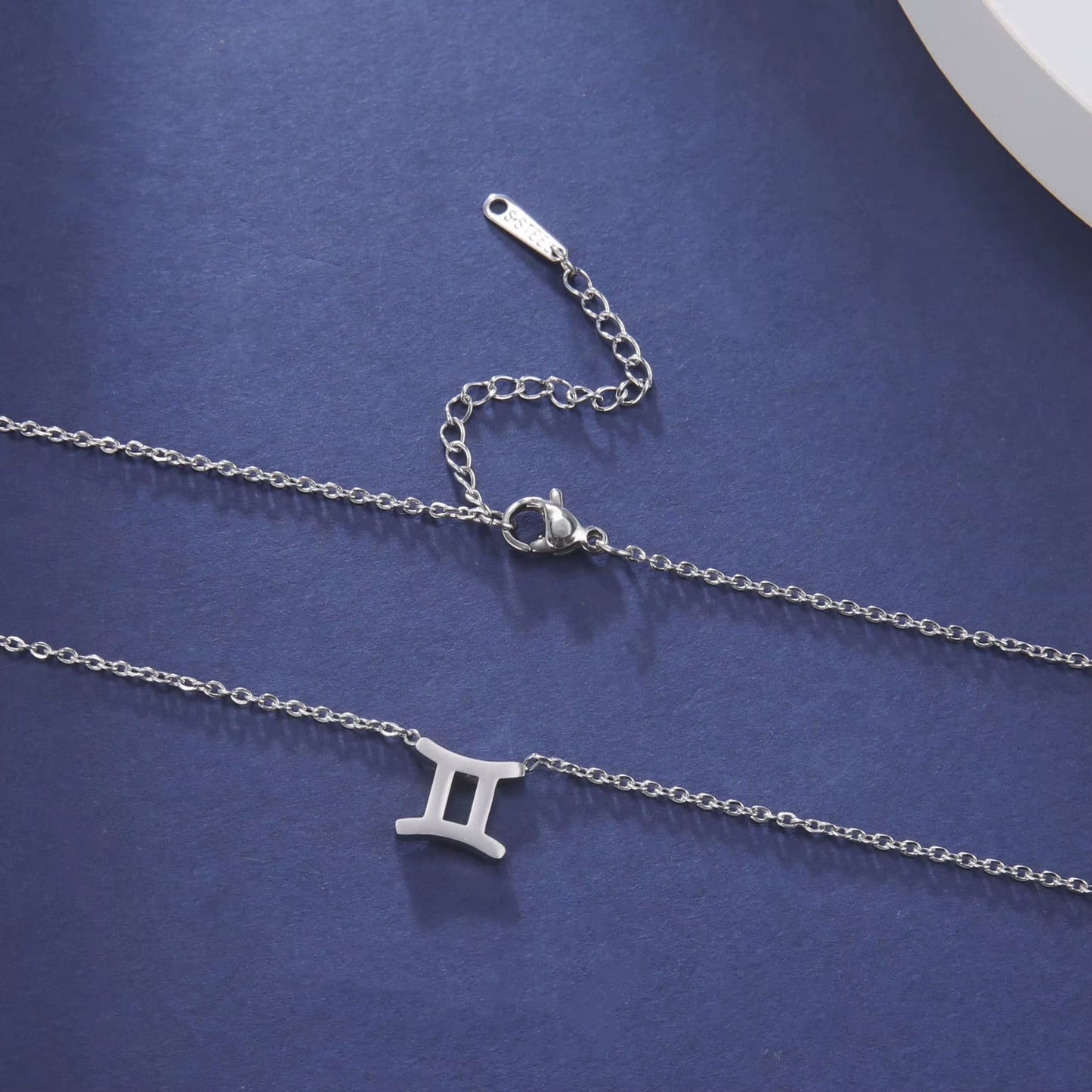 Stainless Steel Star Zodiac Sign Necklace 12 Constellation Pendant Necklace Women Aries Leo Virgo Gemini Libra Pisces Jewellery