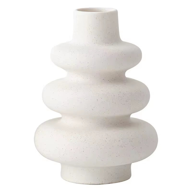 Plain Firing Simple Vase Frosted Granule Flower Arranger Ceramic Living Room Ornaments Desktop Decoration