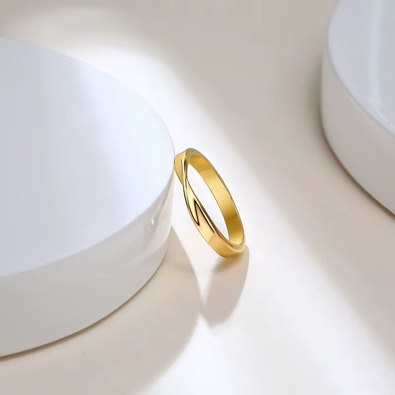 Thin 3Mm Womem'S Mobius Ring Charm Stainless Steel Twist Mobius Wedding Ring Infinite Love Gitfs