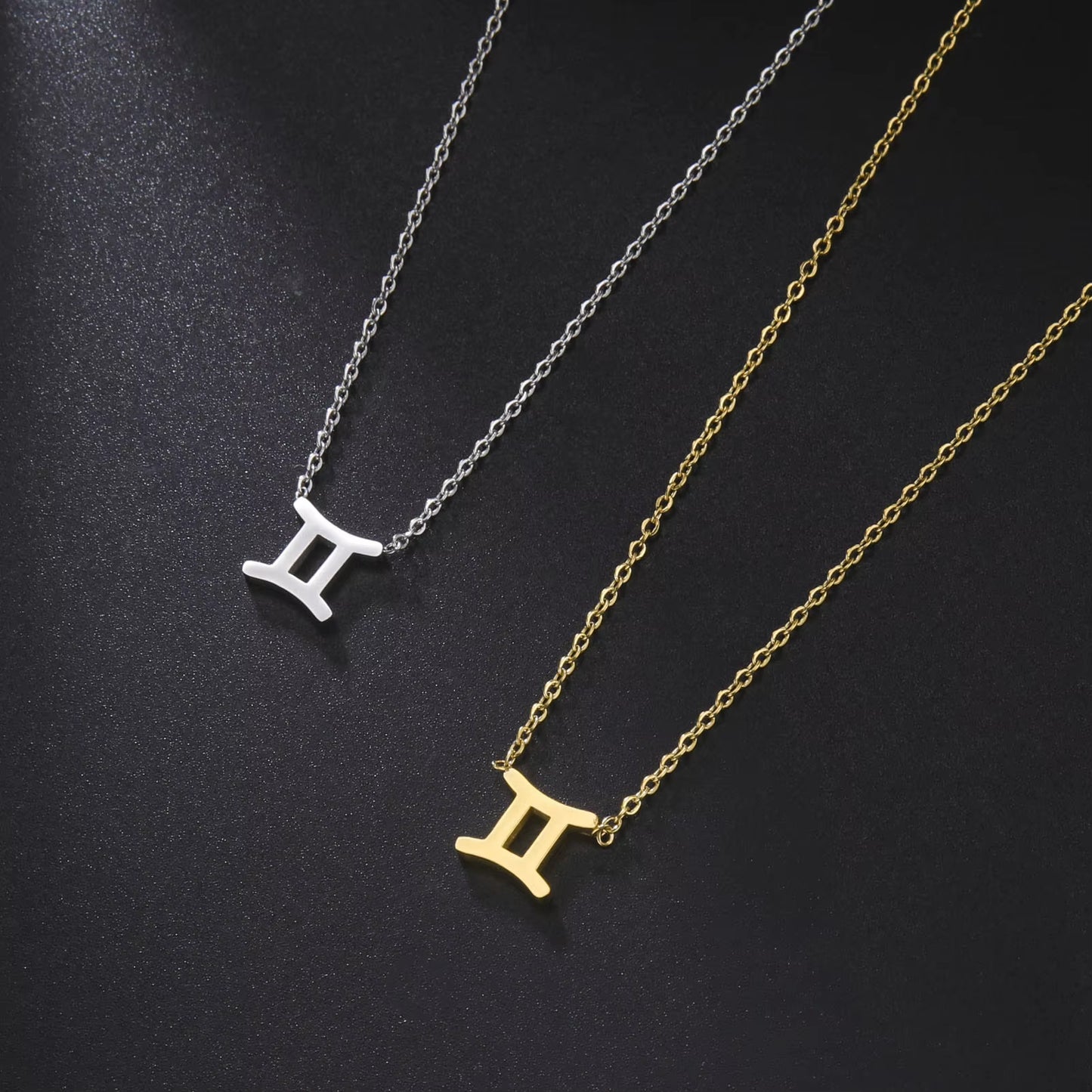 Stainless Steel Star Zodiac Sign Necklace 12 Constellation Pendant Necklace Women Aries Leo Virgo Gemini Libra Pisces Jewellery