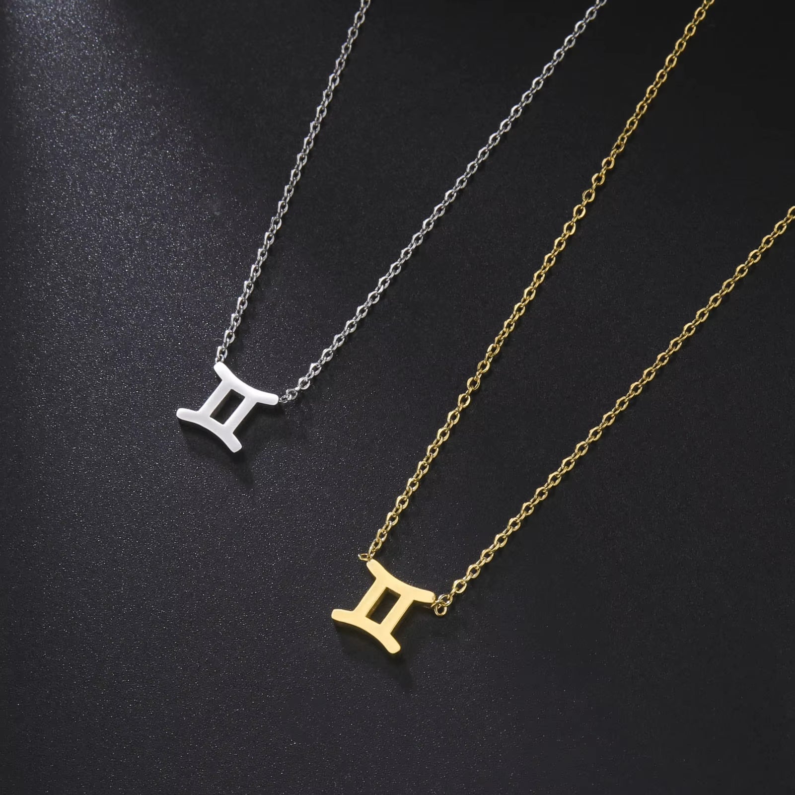 Stainless Steel Star Zodiac Sign Necklace 12 Constellation Pendant Necklace Women Aries Leo Virgo Gemini Libra Pisces Jewellery