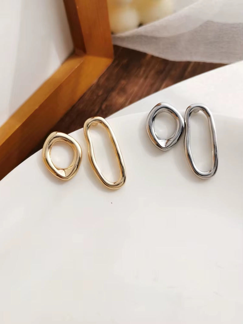 Mihan 925 Silver Needle New Asymmetrical Geometric Earrings Women Fashion Korean Temperament Metal Earrings for Women Jewelry