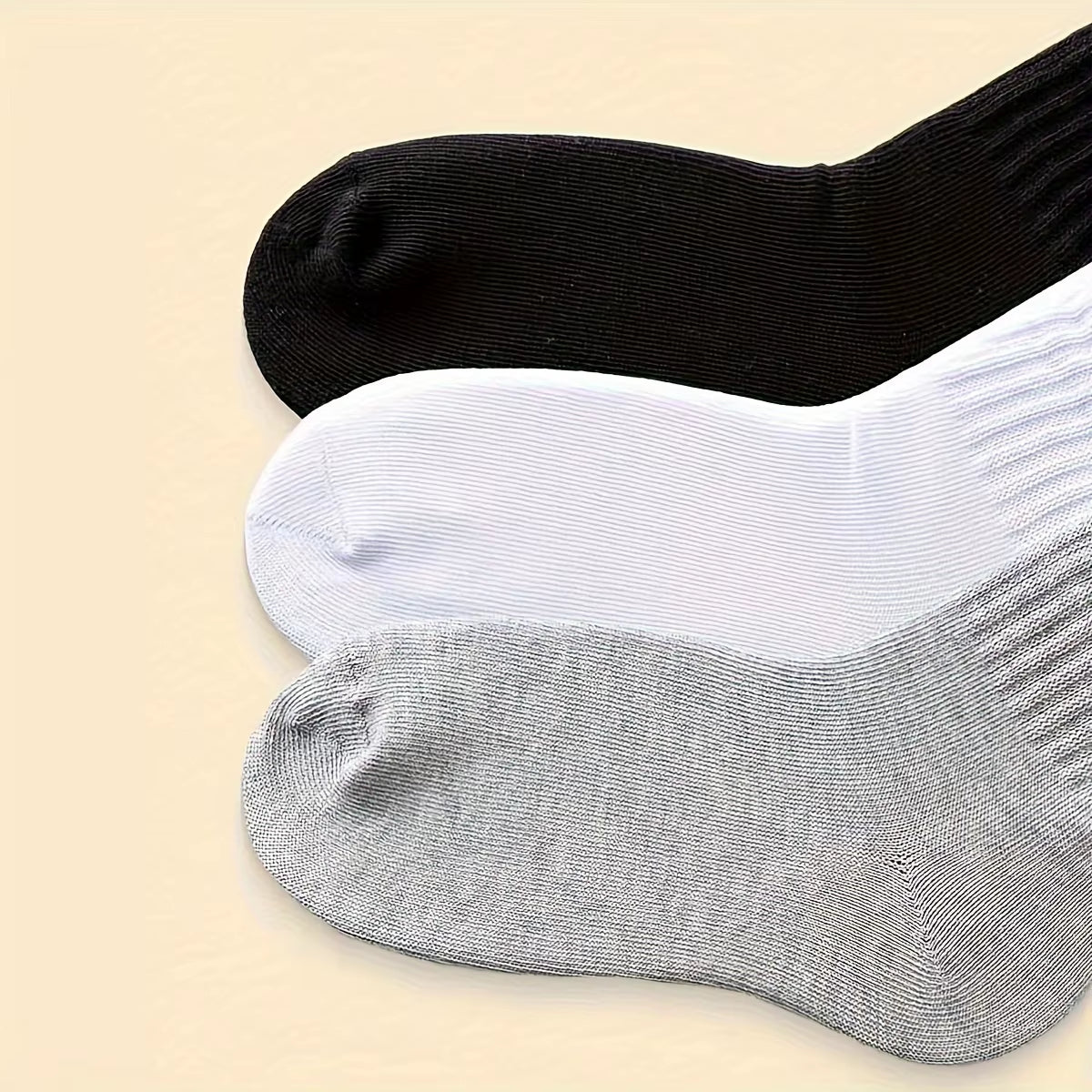 3 Pairs Solid Simple Socks, Soft & Comfy Slouchy Mid-Calf Socks, Women'S Stockings & Hosiery
